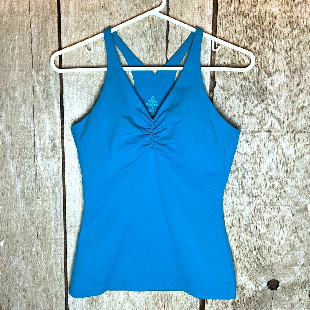 Prana tank top sports bra teal blue small